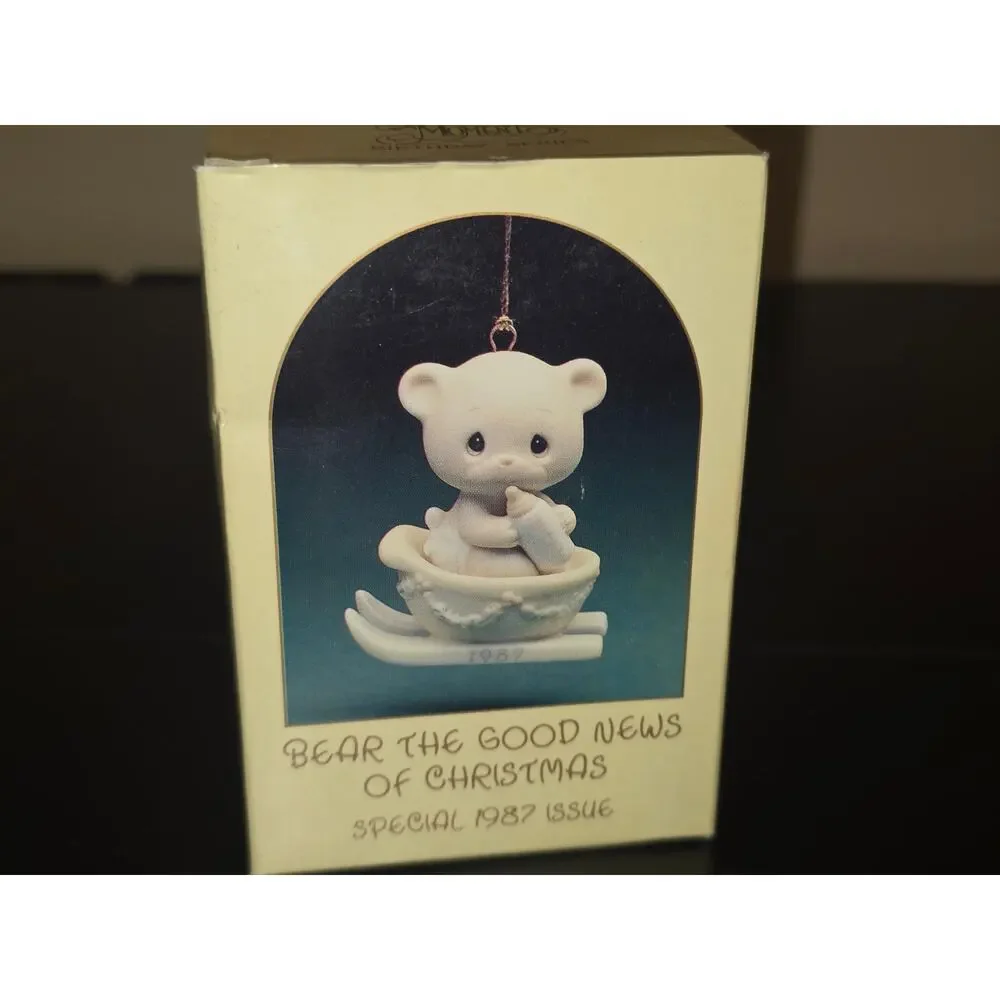Precious Moments Bear The Good News Of Christmas 1987 Ornament Enesco 104515 Box